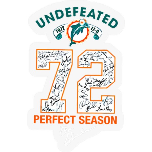 Miami Dolphin Undefeated 72 Perfect Season Stickers-image