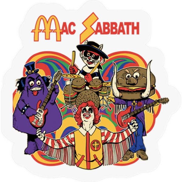 Playing Mac Sabbath Black Call Me Stickers-image