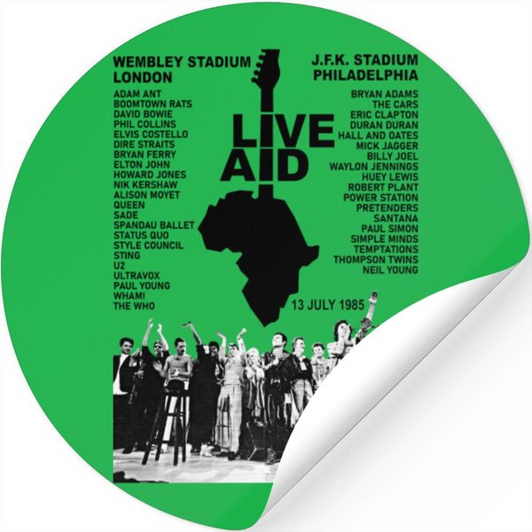 Live Aid Concert Music Gig Event Live 1985 80S Meme Stickers-image