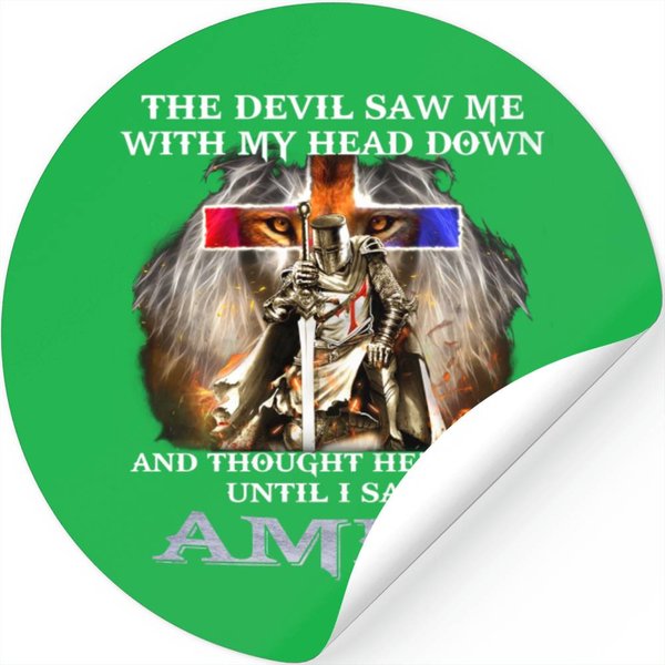 Jesus The Devil Saw Me With My Head Down Stickers-image