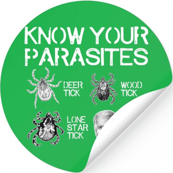 Know Your Parasites Tick Biden (On Back) Classic Stickers Stickers-image