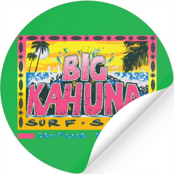 Vintage 90S Big Kahuna Surf Shop Beach Stickers-image