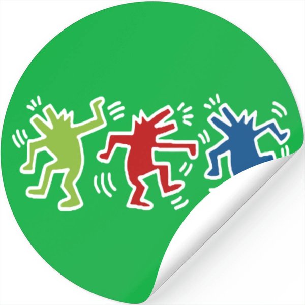 Keith Haring Dancing Dog Logo Men's Stickers-image