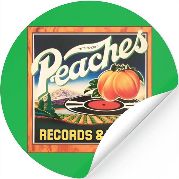 Peaches Records And Tapes Stickers - Vintage Records Tapes Stickers Peaches Peach Crate Stickers-image