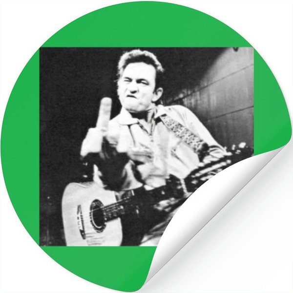 Johnny Cash Flipping Off Sticker-image