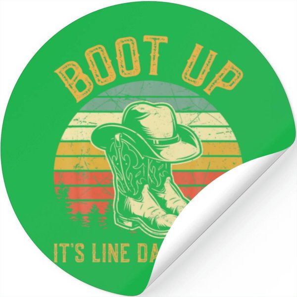 Boot Up It's Line Dance Time Funny Dancing Country Stickers-image
