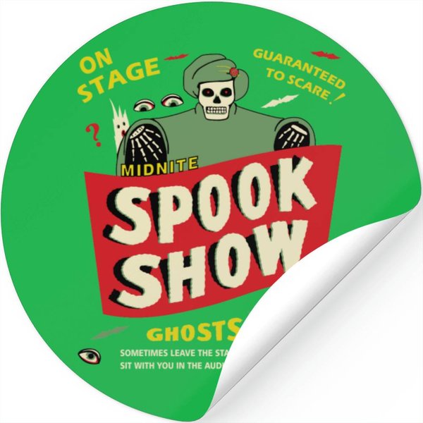 Vintage Spook Show Poster Dark Stickers-image