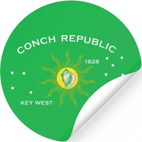 Key West Conch Republic Flag Stickers-image