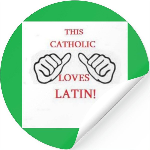 This Catholic Loves Latin! Latin Mass Traditional Stickers-image