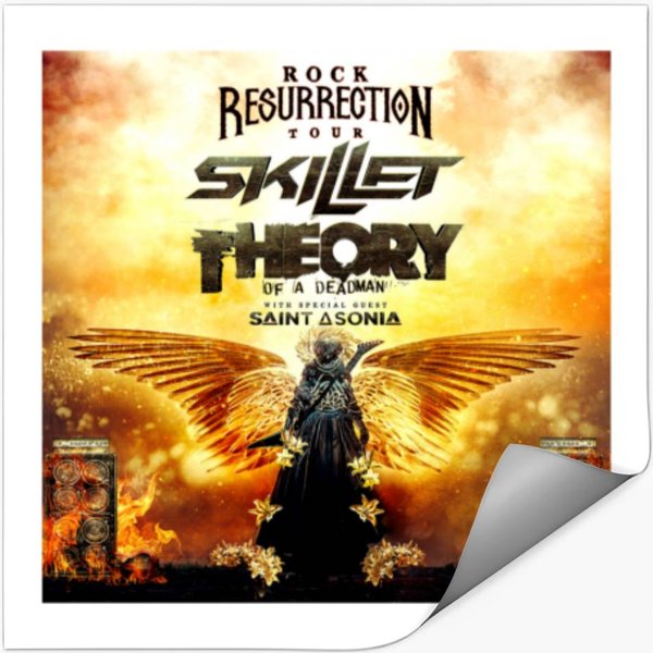 Skillet Theory Of A Deadman Tour 2023 Lulu1 Stickers-image