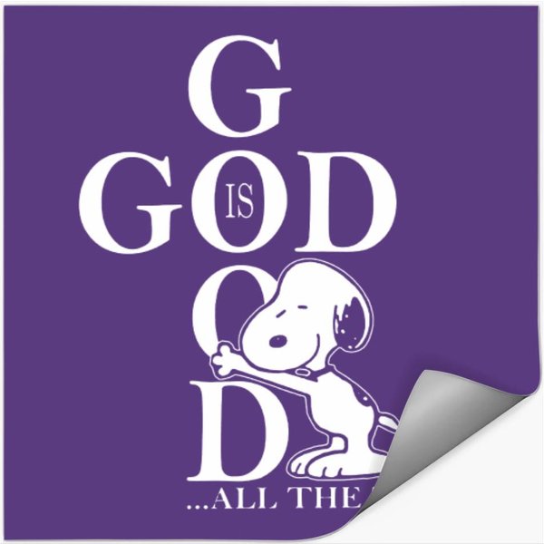 God Is Good Snoopy Print Stickers-image