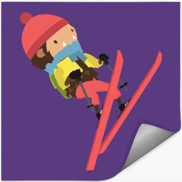 Sneaky Sasquatch Skiing Game Adventure Stickers-image