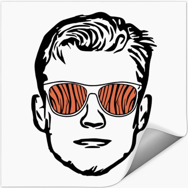 Joe Burrow Cool Glass Stickers, Joe Burrow Cool Glass Essential Stickers, Football Stickers-image