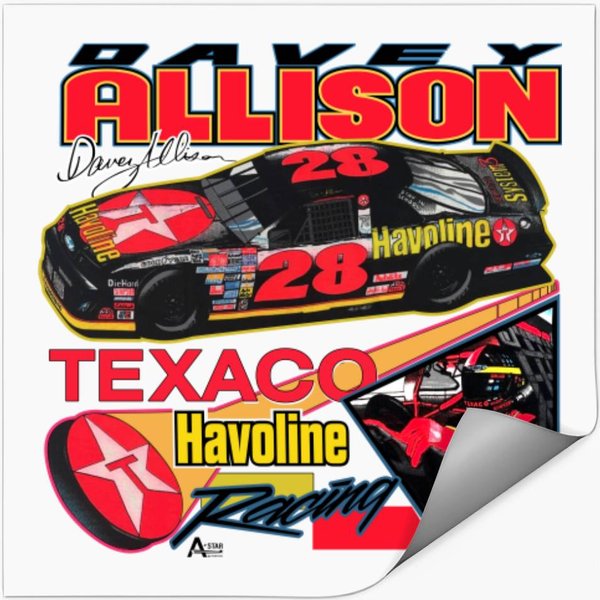 Vintage 90S Davey Allison Texaco Havoline Stickers-image