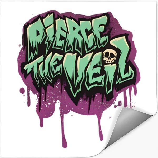 Vintage Pierce The Veil Band Skull Black Stickers-image