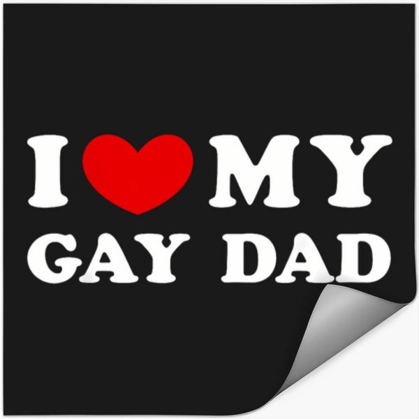 I Love My Gay Dad I Heart My Gay Dad Stickers-image