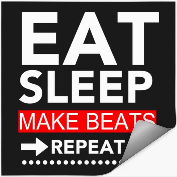 Eat-Sleep-Make-Beats-Repeat---Funny-Music-Producer-Item T-Shirt Stickers-image