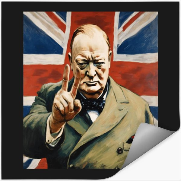Victory Gesture Winston Churchill Stickers-image