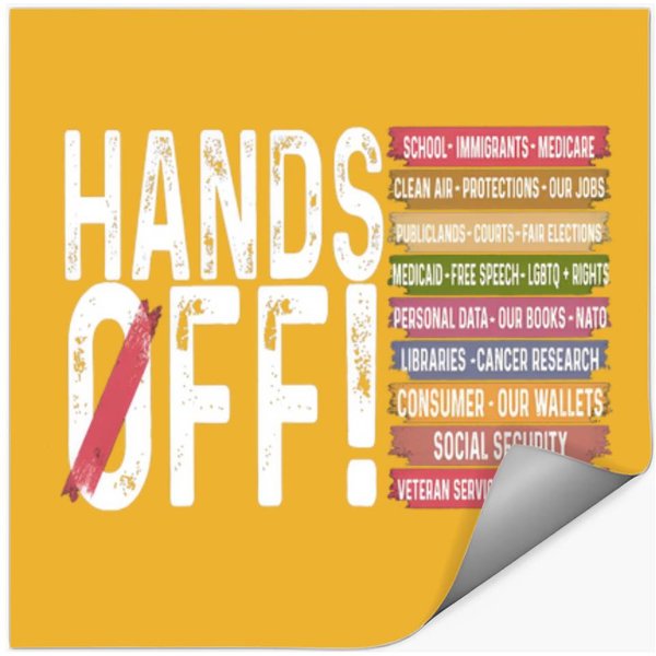 Hands Off Protest Stickers, Political Activism Stickers-image