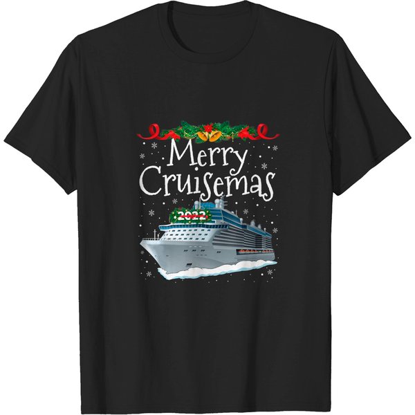 Merry Cruisemas 2022 Christmas Matching Family Cruise Funny T-Shirt-image