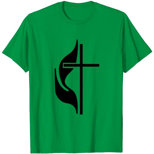 Methodist Cross And Flames T Shirt-image