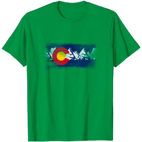 Vintage Colorado State Flag Colorado Mountains T Shirt-image