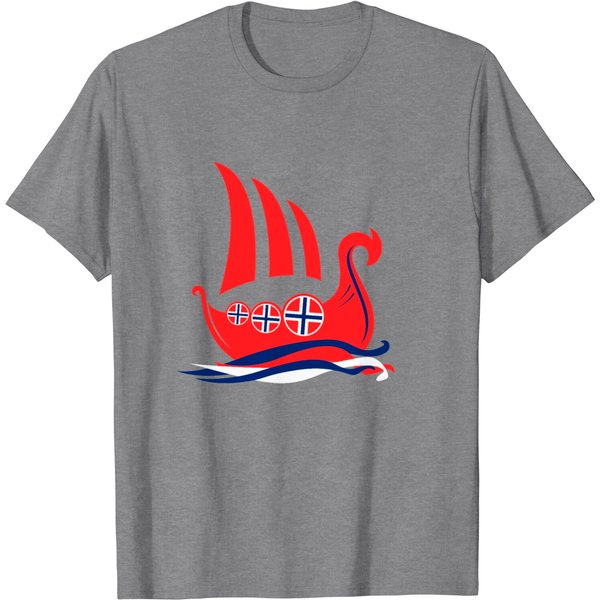 Viking Ship Norway Flag Longship Dragon Boat Tee T Shirt-image