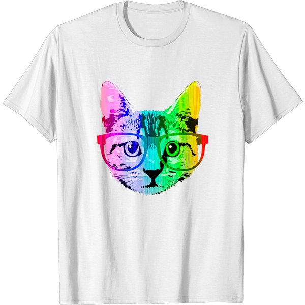 Funny Rainbow Cat - Funny Cats - T-Shirt-image