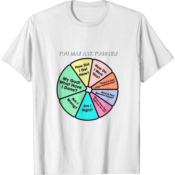 You May Ask Yourself - Once In A Lifetime Pie Chart - Talking Heads - T-Shirt-image