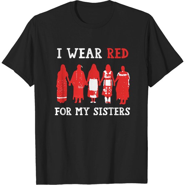 I Wear Red For My Sisters Native American Indian T-Shirt-image