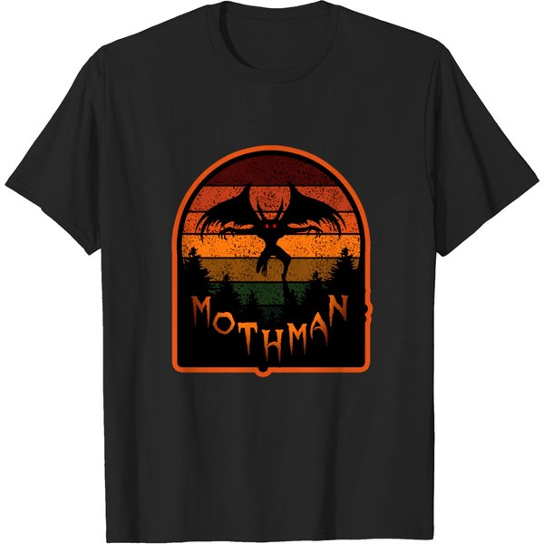 Cryptid Vintage Orange Mothman Folklore T Shirt-image