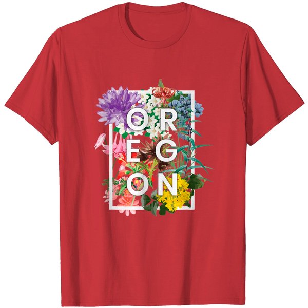 Flowers Of Oregon Word Art T-Shirt-image
