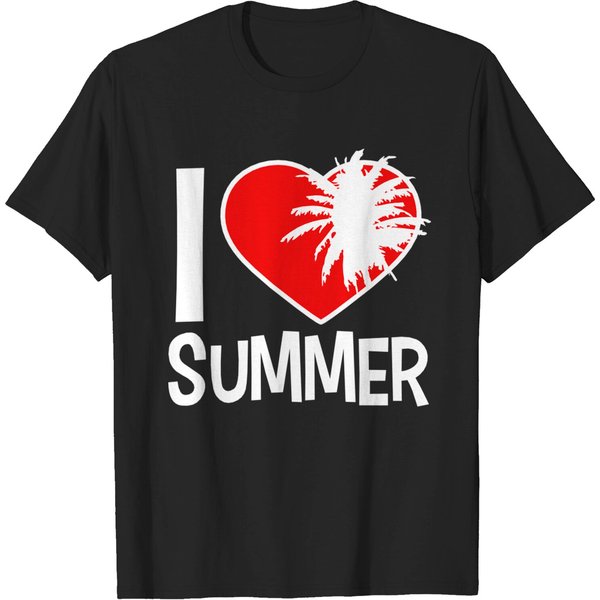 I Love Summer Logo Island Palms Love Party Text Va T Shirt-image