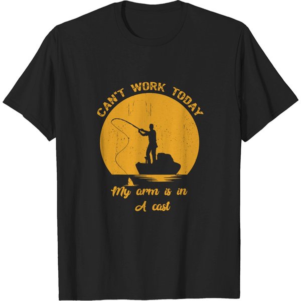 Can't Work Today My Arm Is In A Cast Fishing Men T-Shirt-image