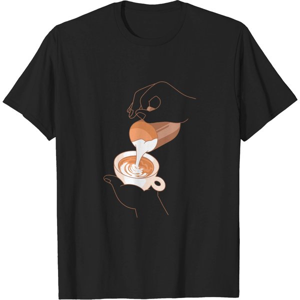 Latte Art Latte Machiato Barrista Coffee Art T Shirt-image