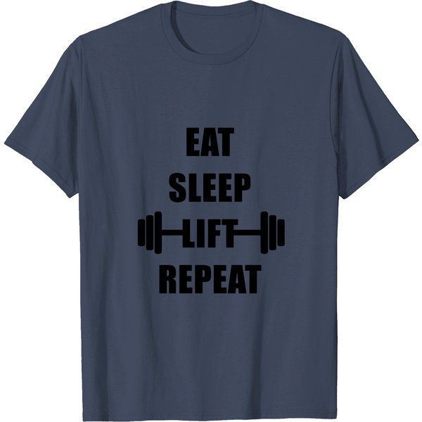 Eat Sleep Lift Repeat Fitness T Shirt-image
