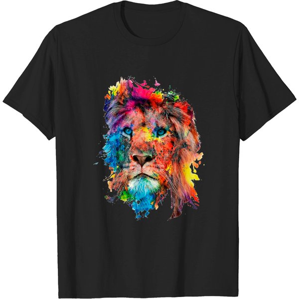 Colorful Lion Tshirt Lion Face Shirt T Shirt-image