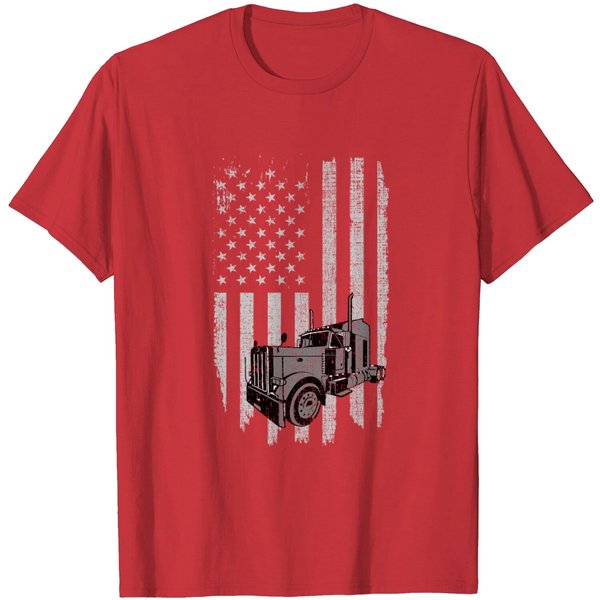 Patriotic Truck Driver American Flag Trucker T Sh T Shirt-image
