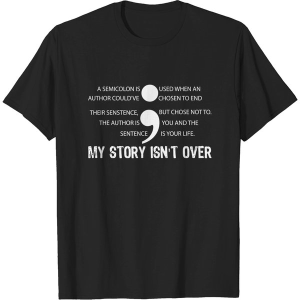 Depression Merch T-Shirt Semicolon-image