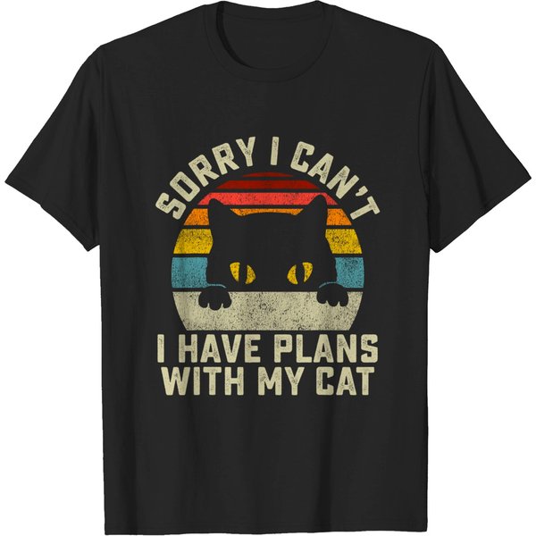 Sorry I Can't I Have Plans With My Cat T-Shirt-image