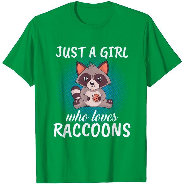 Just A Girl Who Loves Raccoons Pajama Clothes Gift Raccoon T-Shirt-image