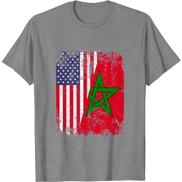 Moroccan Roots | American Flag | Morocco Gift T Shirt-image