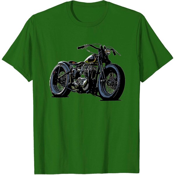 Vintage Motorcycle Sketch In Black T Shirt-image