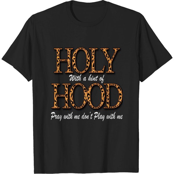Holy With A Hint Of Hood Pray With Me Cheetah Print T-Shirt-image