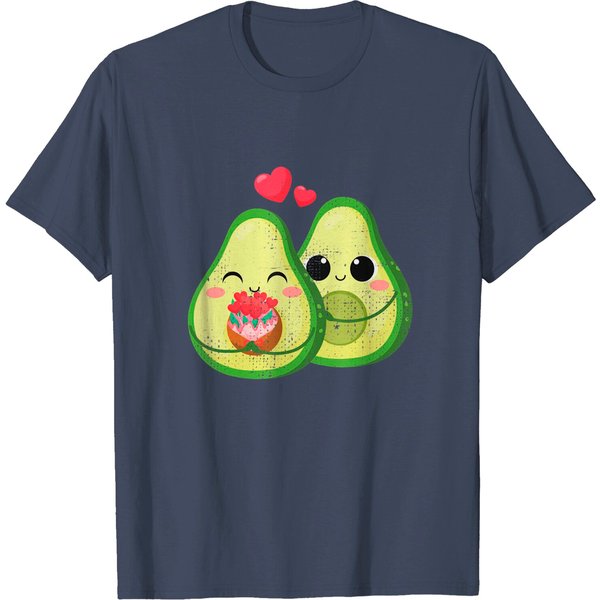 Cute Avocado Kawaii Valentines Day Men Women Kids Gift T-Shirt-image