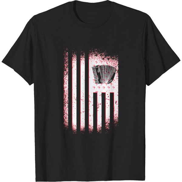 Accordion American Flag 4Th July Air Accordion T Shirt-image