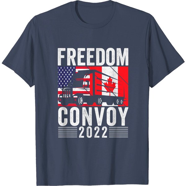 Freedom Convoy 2022 American Canadian Flag T-Shirt-image