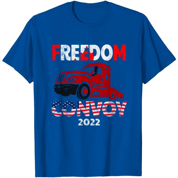 Freedom Convoy 2022 In Support Of Truckers Mandate Freedom T-Shirt-image