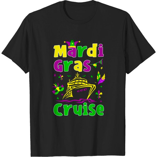 Mardi Gras Cruise 2022 Matching Family Carnival Holiday Trip T-Shirt-image