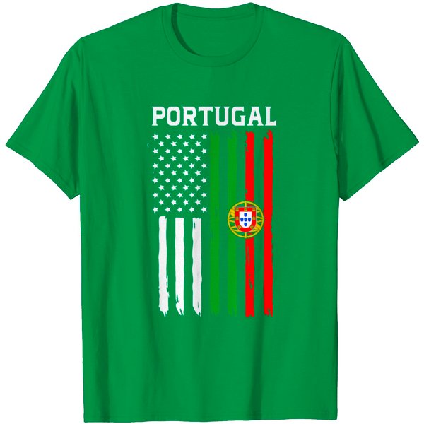Portugal American Flag Portuguese American T Shirt-image